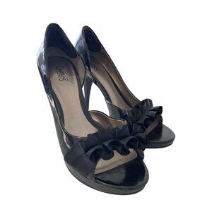 Carlos By Carlos Santana Pretty Pumps Size 9 Stiletto Heels Medium Black Patent